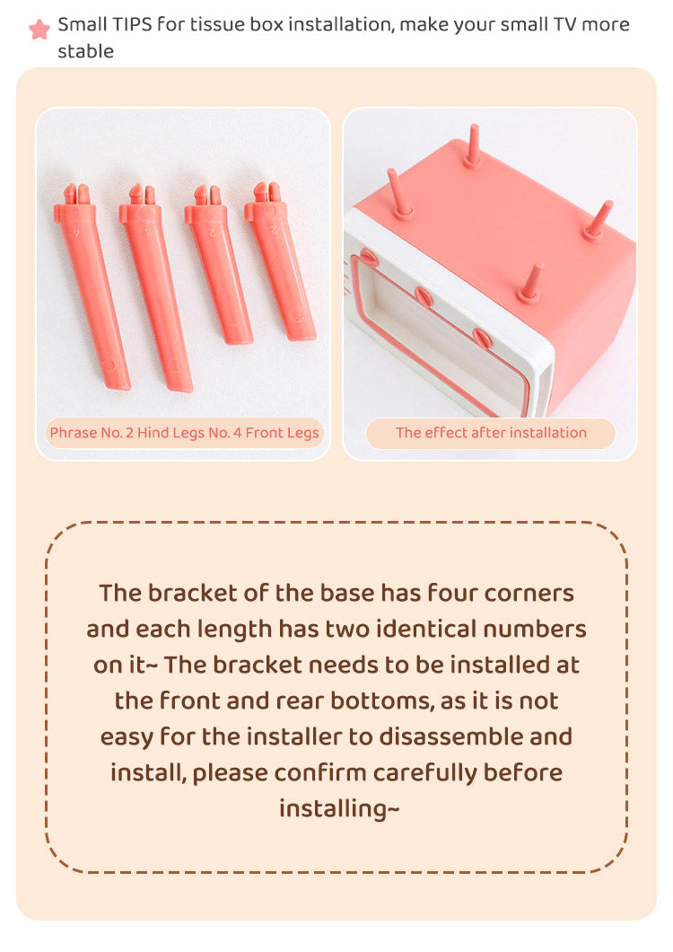 Cute Multifunction Tissue Box Holder Square for Home Kawaii Desktop Decor Tv Tissue Box Case Pink Phone Holder Storage Organizer