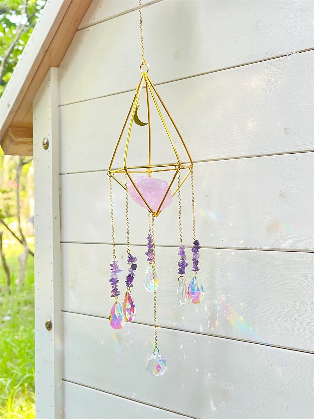 Handmade Rainbow Crystal Suncatcher , Prism Sunshade,, Window Ornament, Home Decor