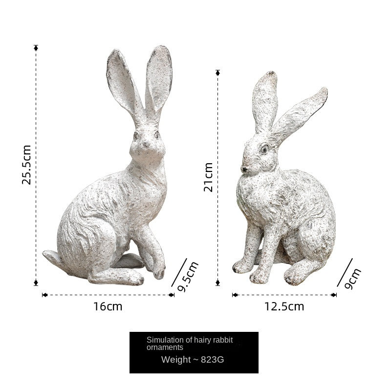 Simple Nordic Cute Gifts Home Decor Rural Resin Crafts Little White Rabbit Decoration Pendant