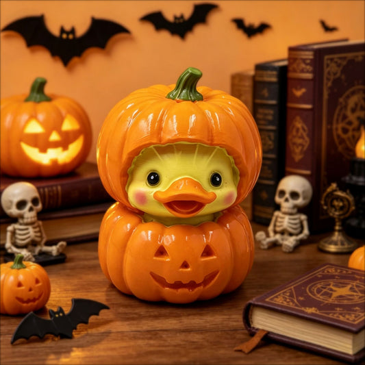 Halloween Creative Home Decor Cartoon Cute Desk Decoration Pumpkin Duck Resin Craft Halloween Decoration