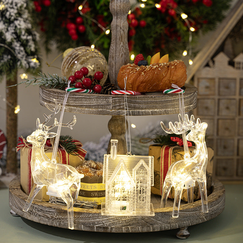 Creative new home decor Christmas series acrylic with lights, three house deer pendants, exquisite pendants