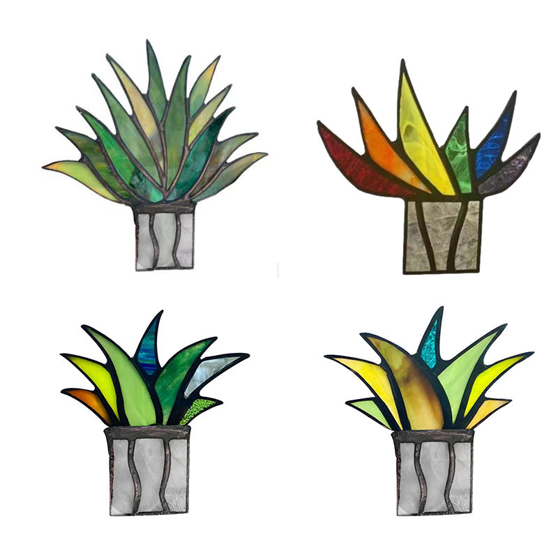 Classic Mini Agave Ornament Acrylic Aloe Vera Potted Plant Decor Garden Home Decoration
