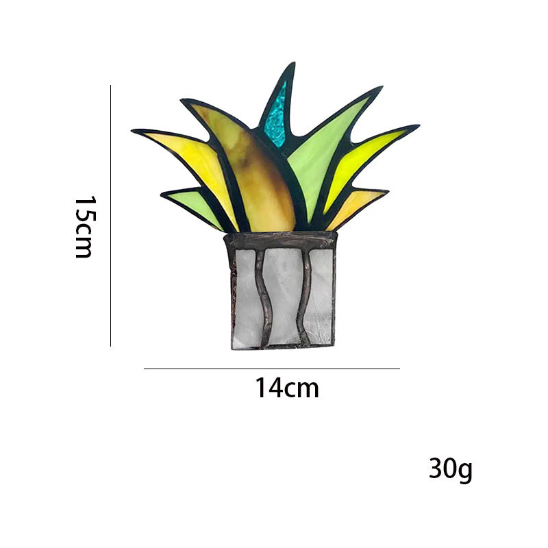 Classic Mini Agave Ornament Acrylic Aloe Vera Potted Plant Decor Garden Home Decoration