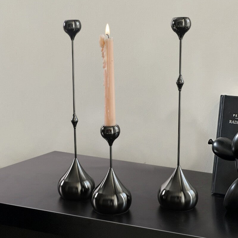 Portavelas A69, Silver Metal Candelabra, Romantic Art Table Decor for Home, Dining, Wedding Photo Prop