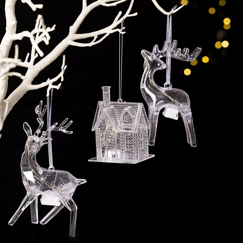 Creative new home decor Christmas series acrylic with lights, three house deer pendants, exquisite pendants
