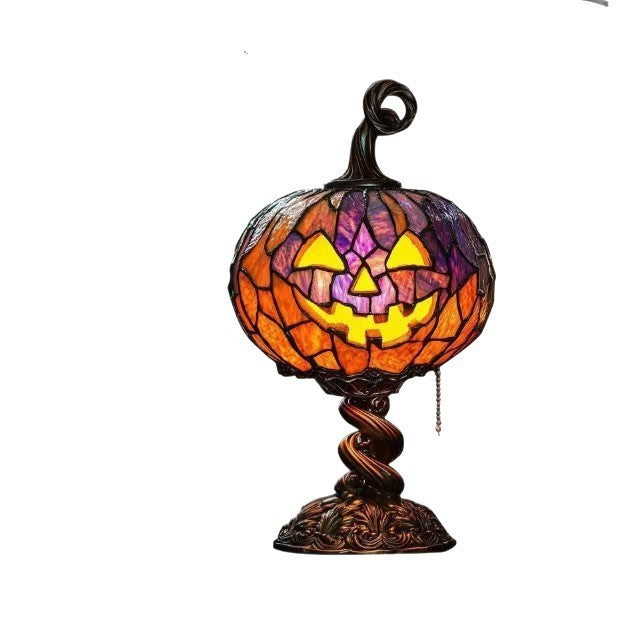 Halloween Glowing Ghost Bat Pumpkin Table Lamp Resin Craft Creative Home Decor Ornament
