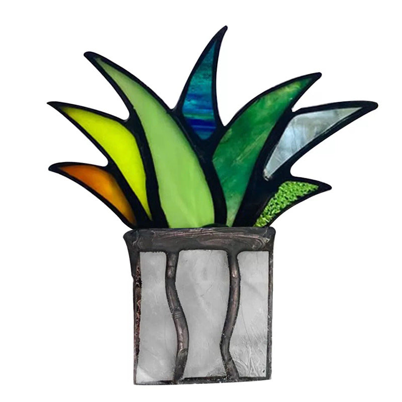 Classic Mini Agave Ornament Acrylic Aloe Vera Potted Plant Decor Garden Home Decoration