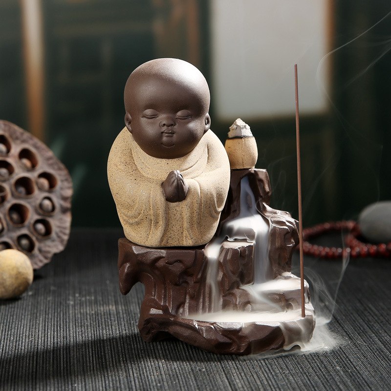 The Little Monk Censer Creative Home Decor Small Buddha Incense Holder Backflow Incense Burner Use In Home Office Teahouse