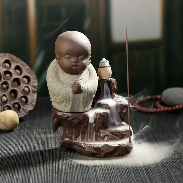The Little Monk Censer Creative Home Decor Small Buddha Incense Holder Backflow Incense Burner Use In Home Office Teahouse