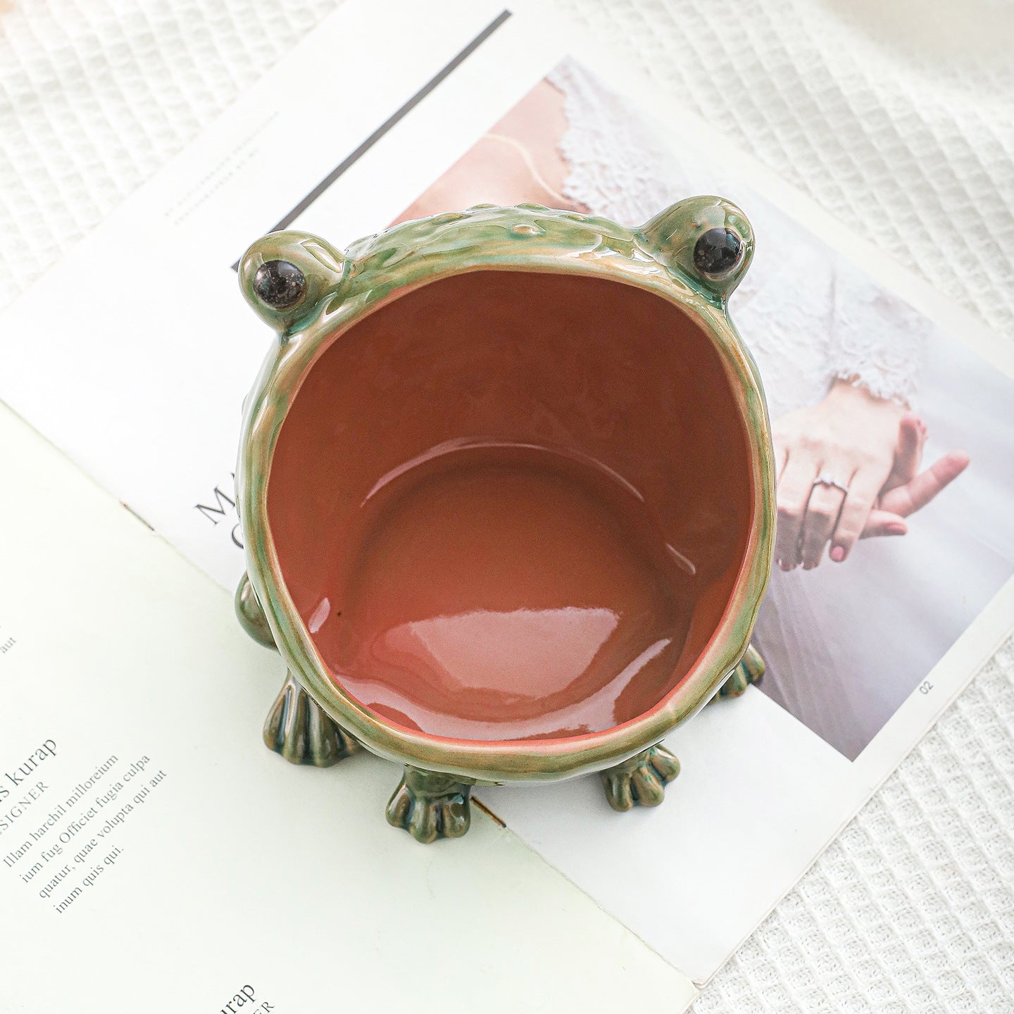 Frog Storage Ornament Jewelry Box Ashtray Ceramic INS Style Creative Decoration for Living Room Home Decor