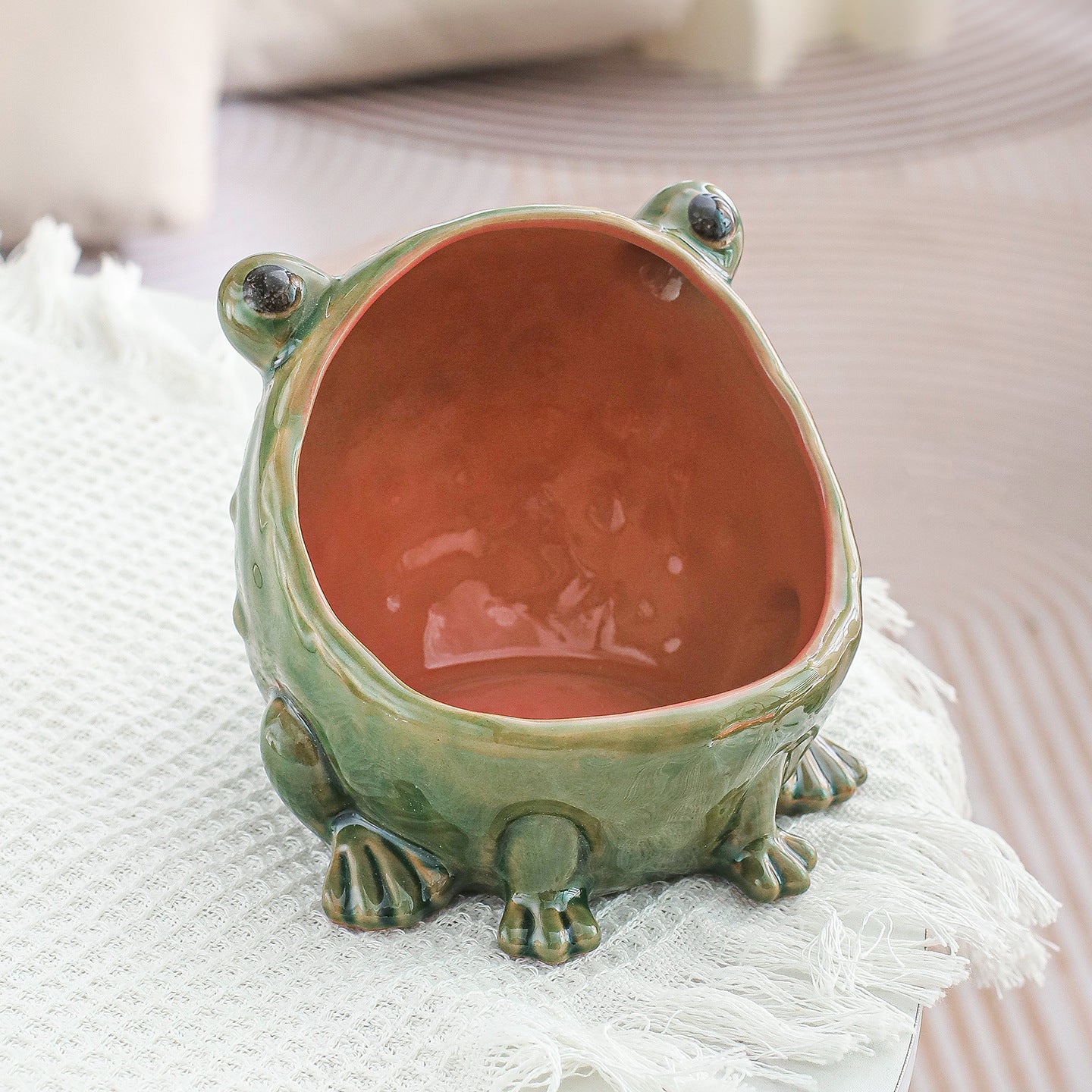 Frog Storage Ornament Jewelry Box Ashtray Ceramic INS Style Creative Decoration for Living Room Home Decor